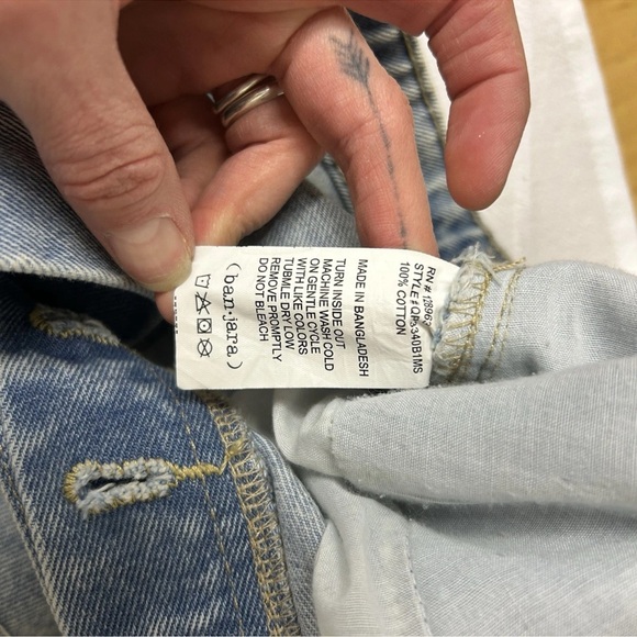 Banjara Super High Rise Button Fly Distressed Jean Shorts | Size 7/27 - Picture 6 of 6